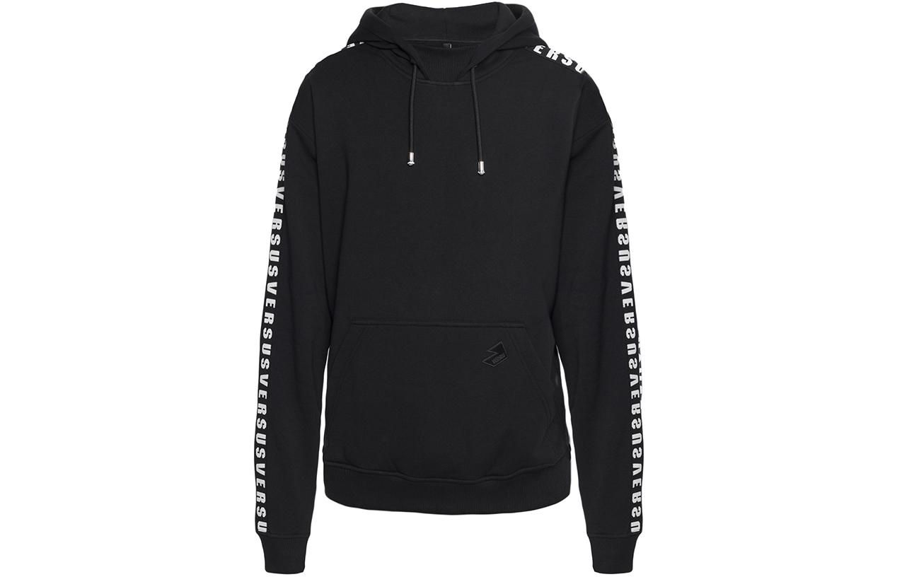 Versace SS23 Letter Print Casual Hoodie Black Edition BU90431-BJ10193-B1008