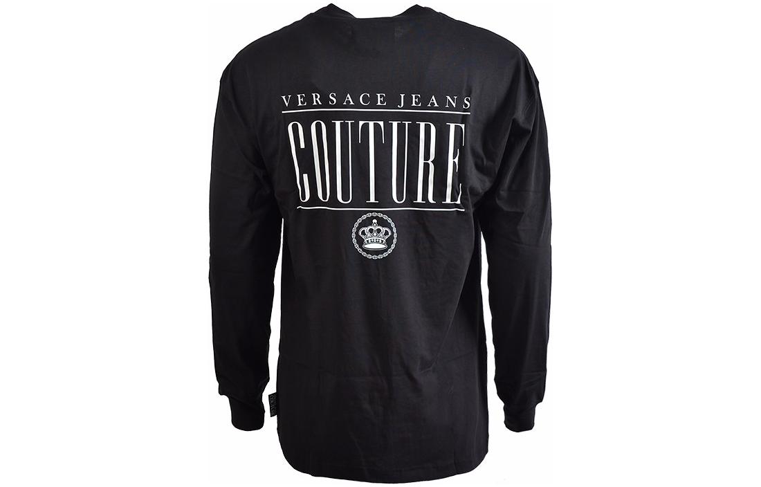Lookbook VERSACE SS23 字母印花长袖休闲T恤 黑色 B3GZB7TN-30319-899