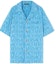 Order ヴェルサーチ SS23 ライトブルー ジャカード ロゴ プリント キューバンカラー 半袖シャツ メンズ 1010256-1A07718-1VA90