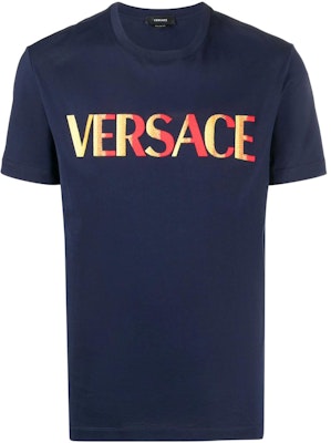 ヴェルサーチ SS23 ロゴ刺繍 クルーネック 半袖 Tシャツ ブルー 1003982-1A02828-1U830 Buy ヴェルサーチ SS23 ロゴ刺繍 クルーネック 半袖 Tシャツ ブルー 1003982-1A02828-1U830