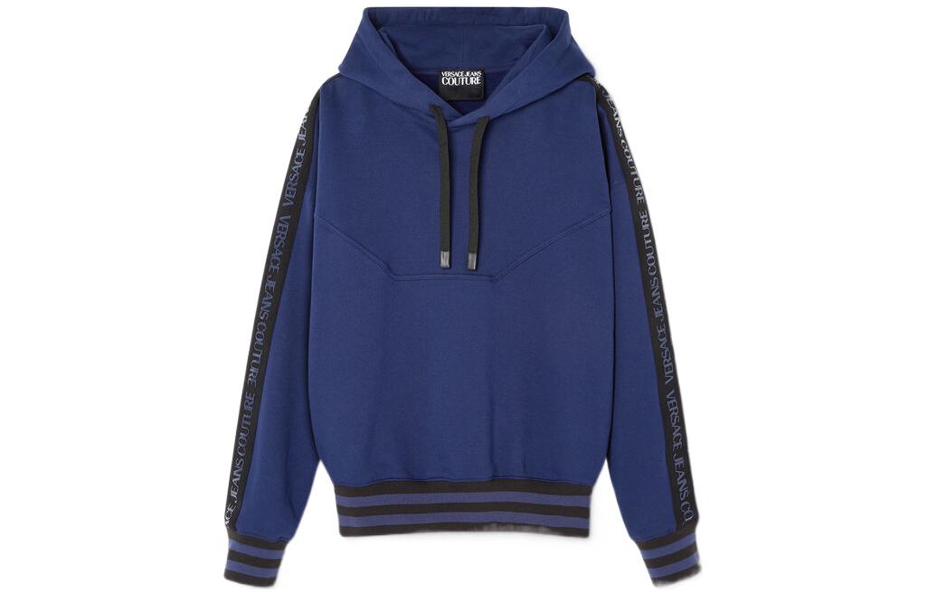 Versace SS23 Logo Letter Print Hoodie Navy Blue E73GAI317-EF0002-E259