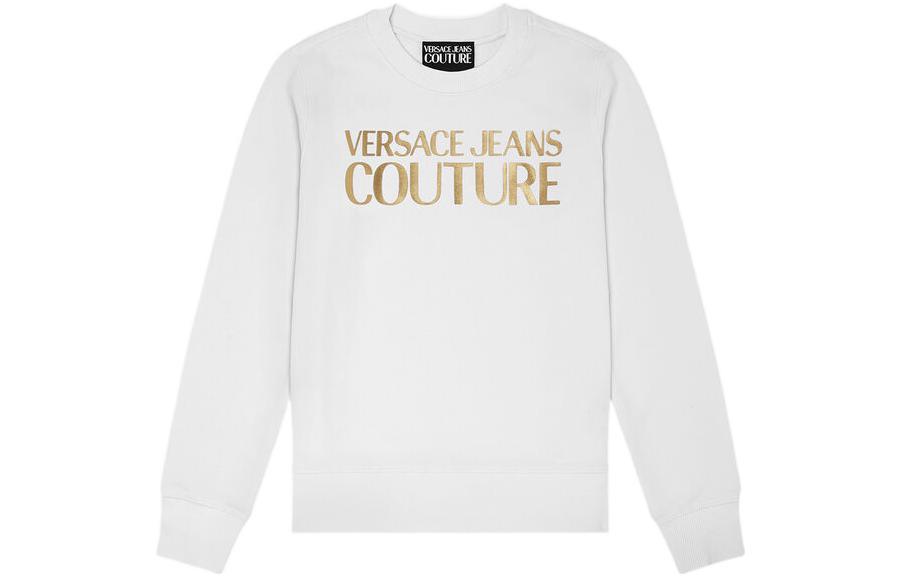 Versace SS23 Logo Letter Print White Long Sleeve Sweatshirt E72HAIT01-ECF01T-EG03