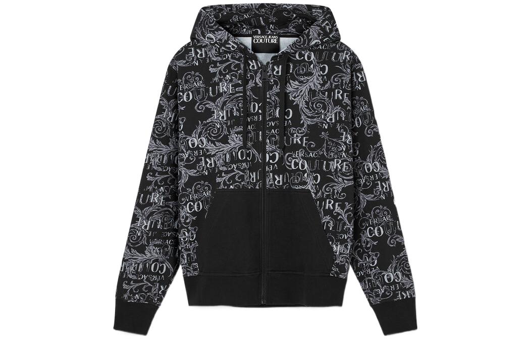 Versace SS23 Logo Print Colorblock Zip Hoodie Multicolor E74GAI3Z0-EFS063-E899