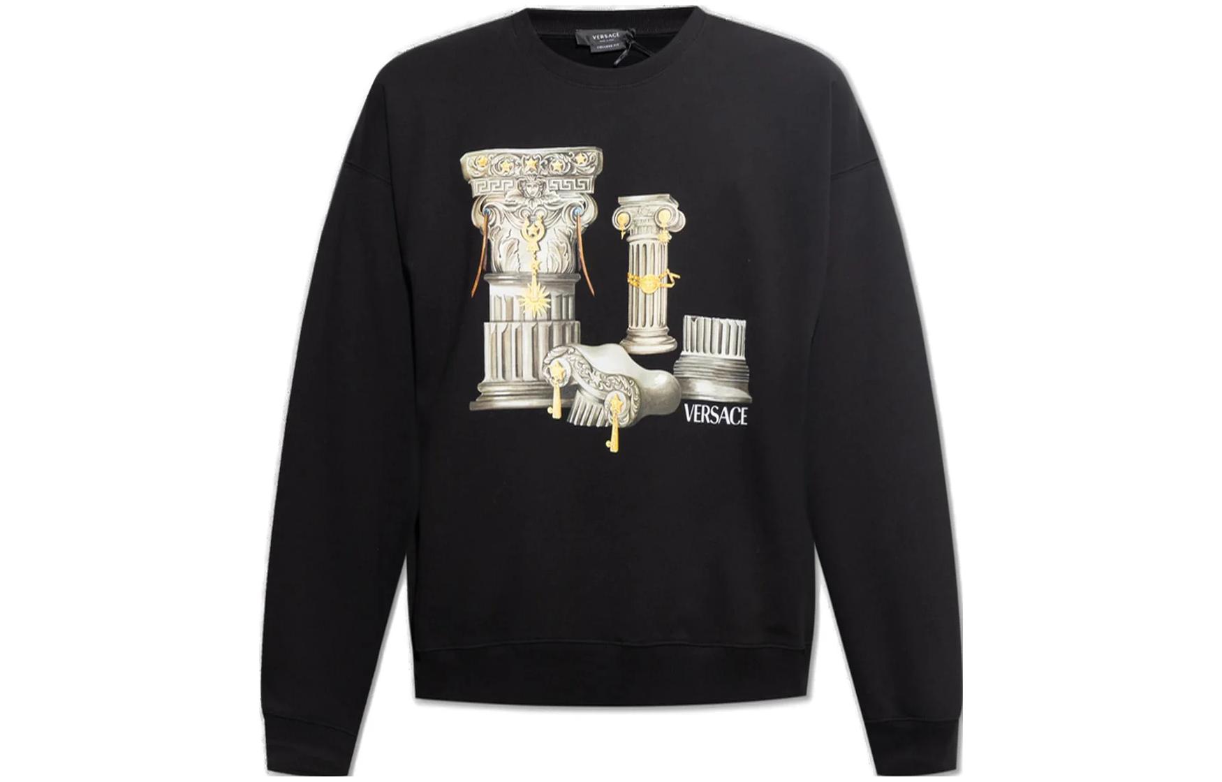 VERSACE SS23 Logo Print Crewneck Long Sleeve Sweatshirt  Black. 1010711-1A07775-1B000 圖 2