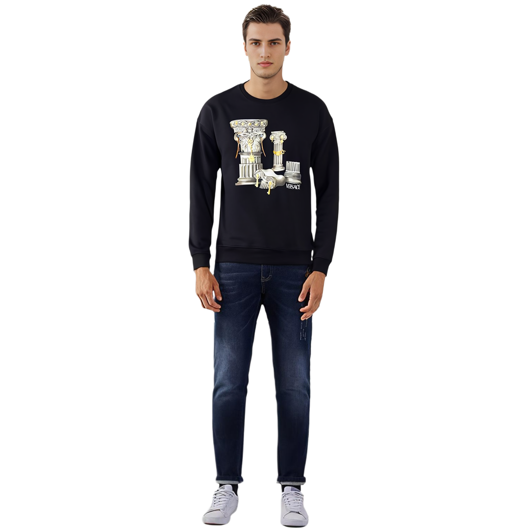 VERSACE SS23 Logo Print Crewneck Long Sleeve Sweatshirt  Black. 1010711-1A07775-1B000 圖 4