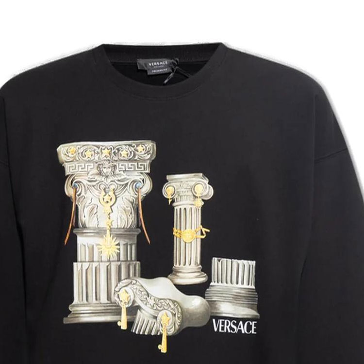 VERSACE SS23 Logo Print Crewneck Long Sleeve Sweatshirt  Black. 1010711-1A07775-1B000 圖 5