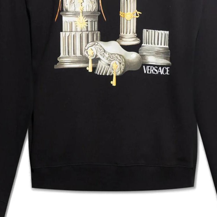 VERSACE SS23 Logo Print Crewneck Long Sleeve Sweatshirt  Black. 1010711-1A07775-1B000 圖 6