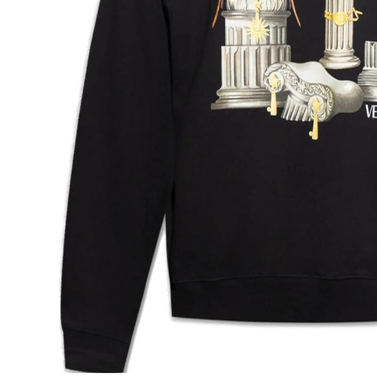 VERSACE SS23 Logo Print Crewneck Long Sleeve Sweatshirt  Black. 1010711-1A07775-1B000 圖 7