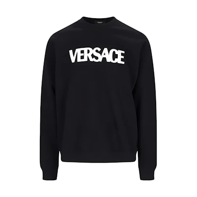 Versace SS23 Logo Print Crewneck Sweatshirt Men’s Black 1009340-1A06793-1B000