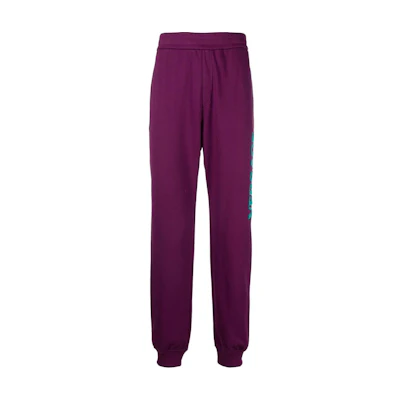 VERSACE SS23 Logo Print Elastic Waist Jogger Pants Men Purple. 1006976-1A04953-1LA50