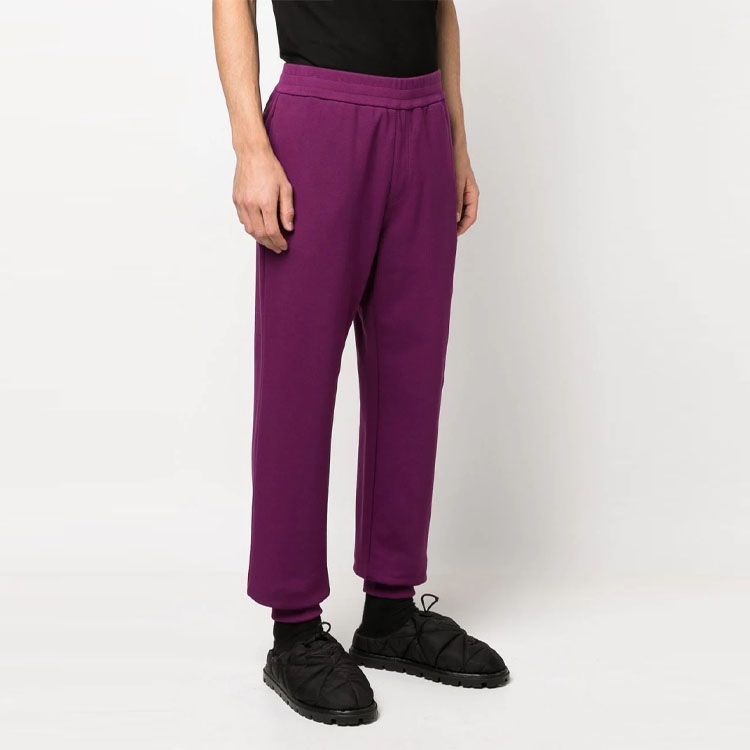 Purchase VERSACE SS23 Logo Print Elastic Waist Jogger Pants Men Purple. 1006976-1A04953-1LA50