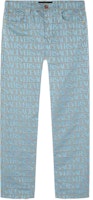 VERSACE SS23 Logo Print Light Blue Denim Jeans with Dual Side Pockets Men. 1007837-1A07734-2UL90 VERSACE SS23 Logo Print Light Blue Denim Jeans with Dual Side Pockets Men. 1007837-1A07734-2UL90