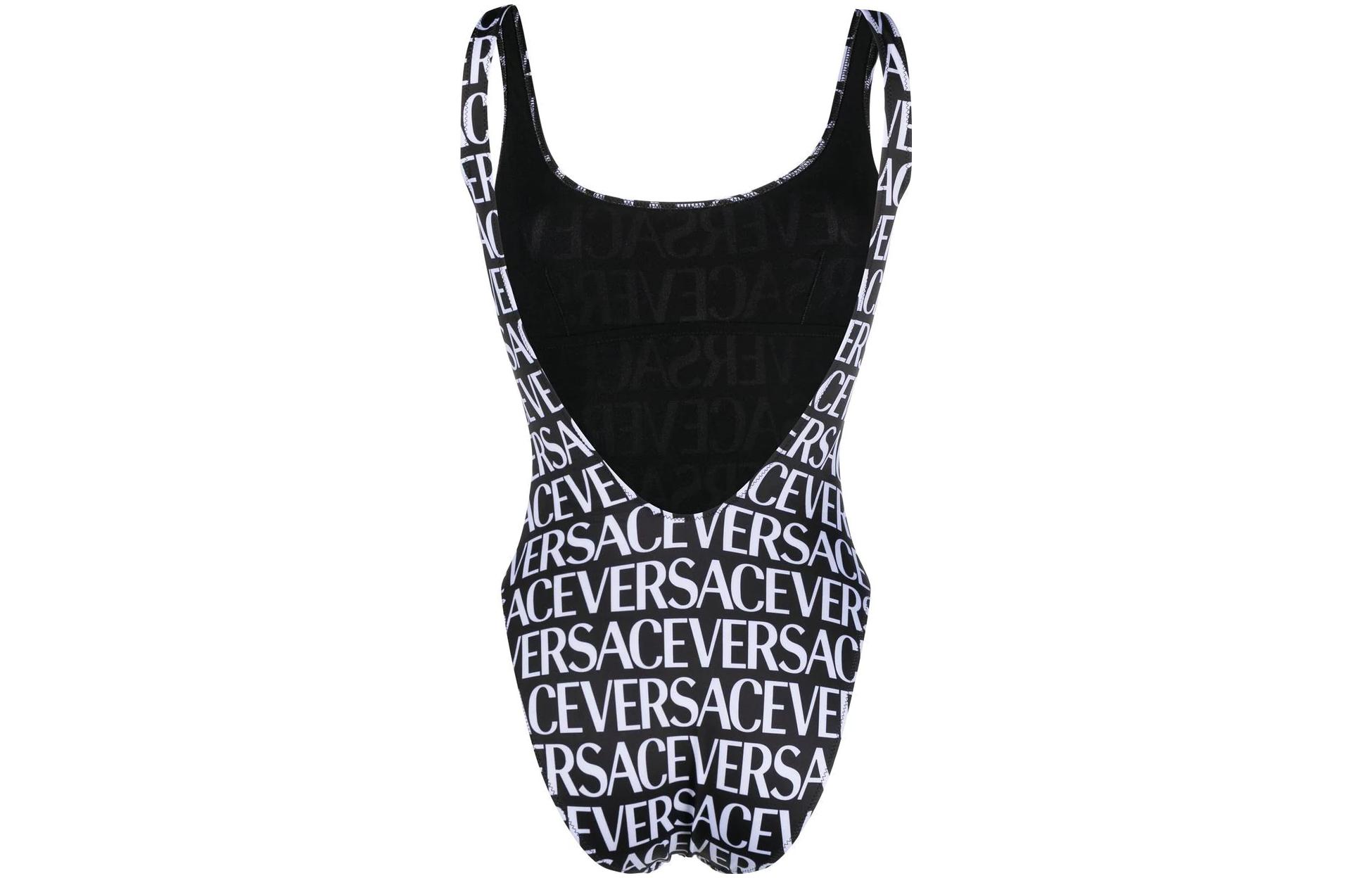 Lookbook TRAJE DE BAÑO ENTERO NEGRO VERSACE SS23 CON ESTAMPADO DE LOGO 1001408-1A05460-5B040