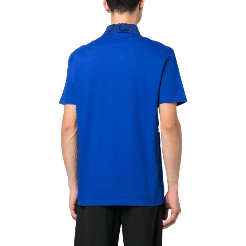 Shop 范思哲 SS23 男士蓝色标志印花短袖Polo衫 A874021-A06199-2UI70