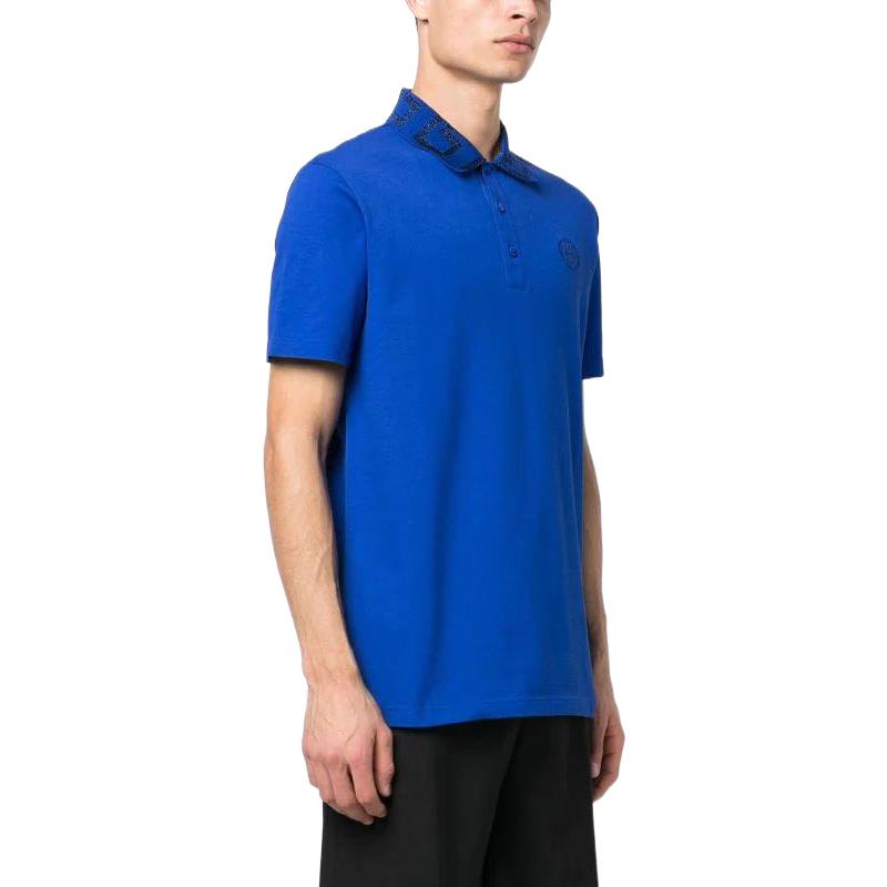 Purchase 范思哲 SS23 男士蓝色标志印花短袖Polo衫 A874021-A06199-2UI70