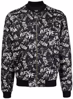 Versace SS23 Logo Printed Bomber Jacket Black BU50140-BJ10106-1B000 Versace SS23 Logo Printed Bomber Jacket Black BU50140-BJ10106-1B000