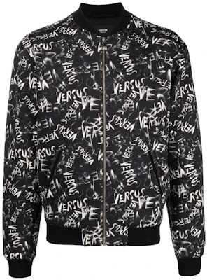 Versace SS23 Logo Printed Bomber Jacket Black BU50140-BJ10106-1B000 Buy Versace SS23 Logo Printed Bomber Jacket Black BU50140-BJ10106-1B000