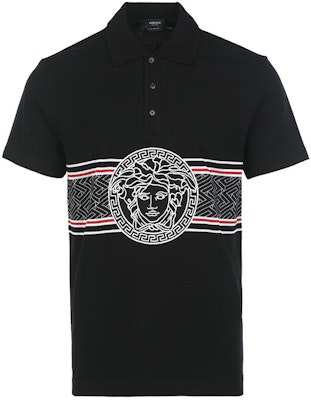 베르사체 SS23 메두사 자수 스트레이트핏 폴로 셔츠 남성 블랙 1008495-1A06075-1B000 Order 베르사체 SS23 메두사 자수 스트레이트핏 폴로 셔츠 남성 블랙 1008495-1A06075-1B000