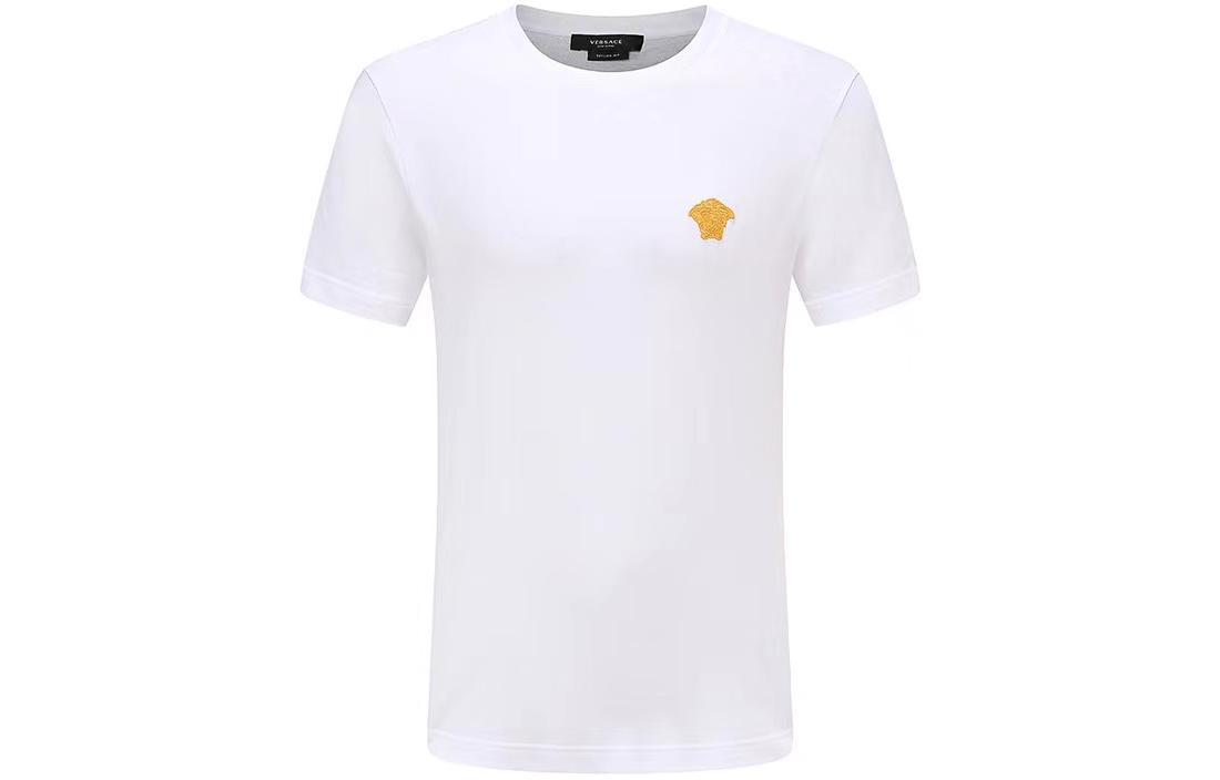 Order ヴェルサーチ SS23 メデューサ刺繍 白 カジュアル 半袖 Tシャツ メンズ. 1008481-1A06063-1W000