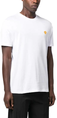 ヴェルサーチ SS23 メデューサ刺繍 白 カジュアル 半袖 Tシャツ メンズ. 1008481-1A06063-1W000 Details for ヴェルサーチ SS23 メデューサ刺繍 白 カジュアル 半袖 Tシャツ メンズ. 1008481-1A06063-1W000