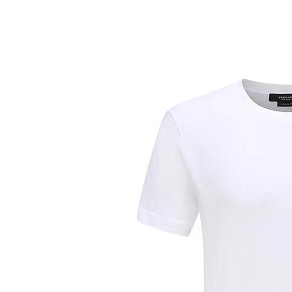 Cheap ヴェルサーチ SS23 メデューサ刺繍 白 カジュアル 半袖 Tシャツ メンズ. 1008481-1A06063-1W000