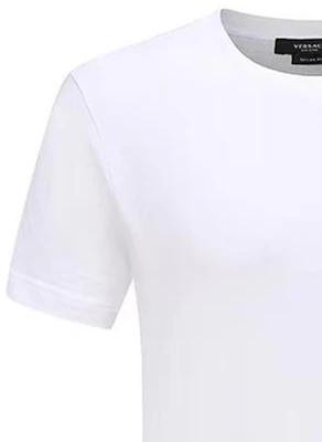 ヴェルサーチ SS23 メデューサ刺繍 白 カジュアル 半袖 Tシャツ メンズ. 1008481-1A06063-1W000 Cheap ヴェルサーチ SS23 メデューサ刺繍 白 カジュアル 半袖 Tシャツ メンズ. 1008481-1A06063-1W000
