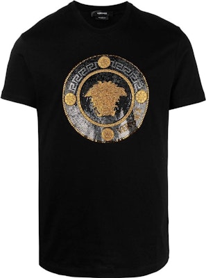 VERSACE SS23 Medusa Logo Graphic Print Crewneck T-Shirt Men Black 1009328-1A06786-1B000 Buy VERSACE SS23 Medusa Logo Graphic Print Crewneck T-Shirt Men Black 1009328-1A06786-1B000