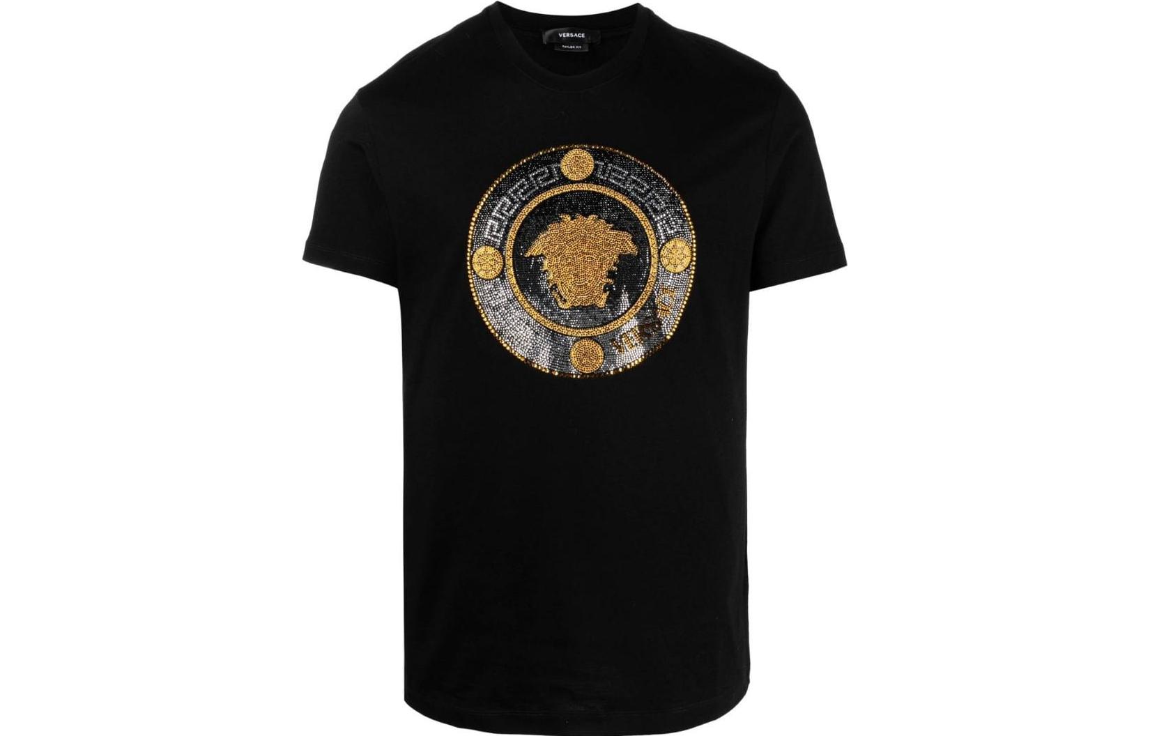 Order VERSACE SS23 Medusa Logo Graphic Print Crewneck T-Shirt Men Black 1009328-1A06786-1B000