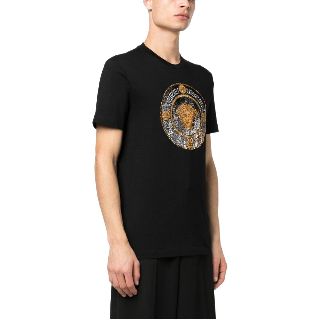 Purchase VERSACE SS23 Medusa Logo Graphic Print Crewneck T-Shirt Men Black 1009328-1A06786-1B000