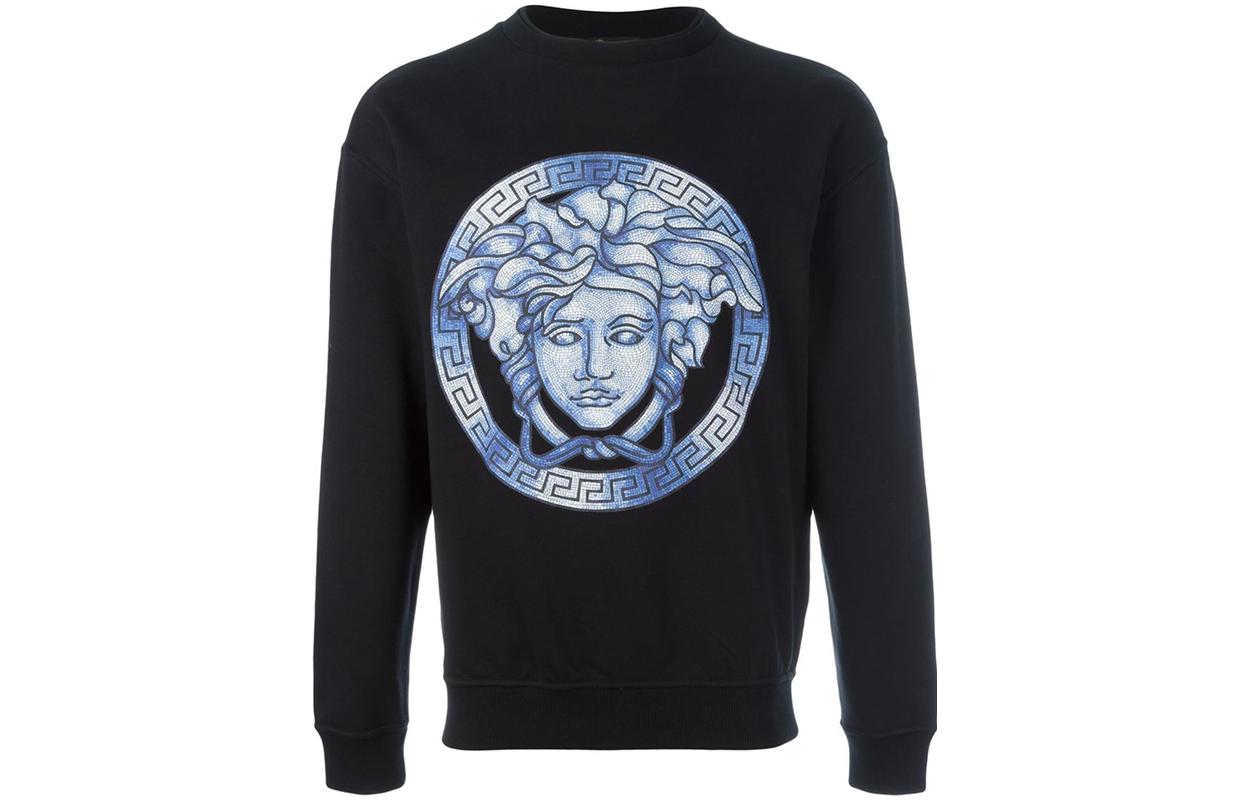 Versace SS23 Medusa Print Crewneck Sweatshirt Black A74800-A217878-A97C