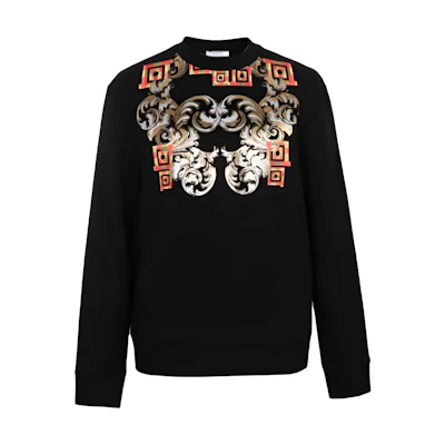 Versace SS23 Patterned Print Black Sweatshirt Edition V800821M-VJ00400-V7008
