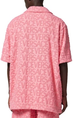 VERSACE SS23 男士粉色短袖古巴領襯衫附Logo提花設計 1010256-1A07718-1PN50 Purchase VERSACE SS23 男士粉色短袖古巴領襯衫附Logo提花設計 1010256-1A07718-1PN50