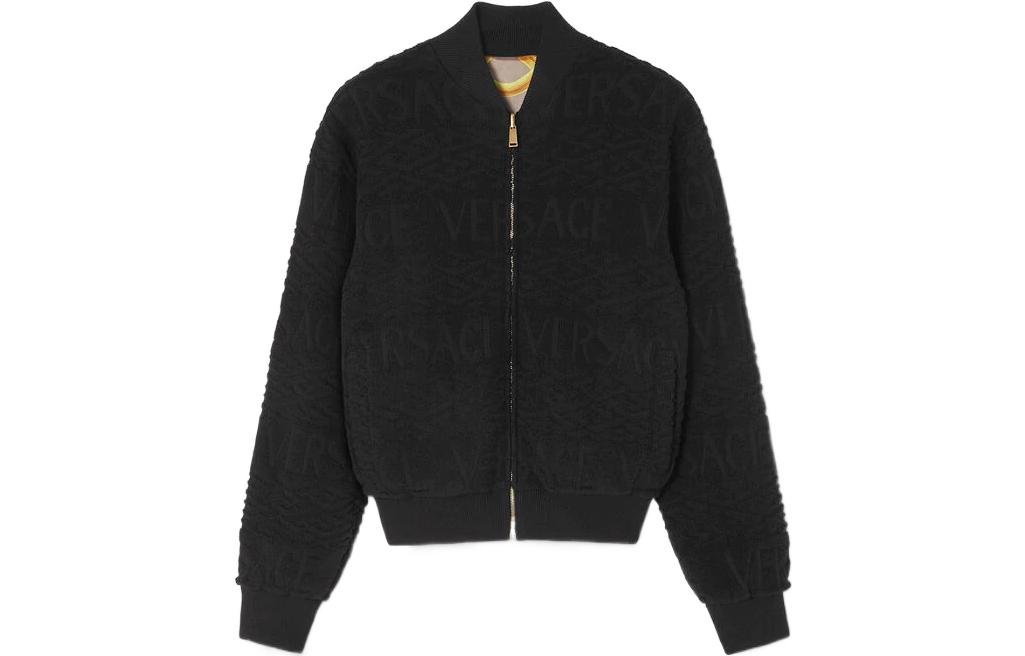 Versace SS23 Reversible Baseball Collar Jacket Black Outerwear 1008008-1A05706-1B000