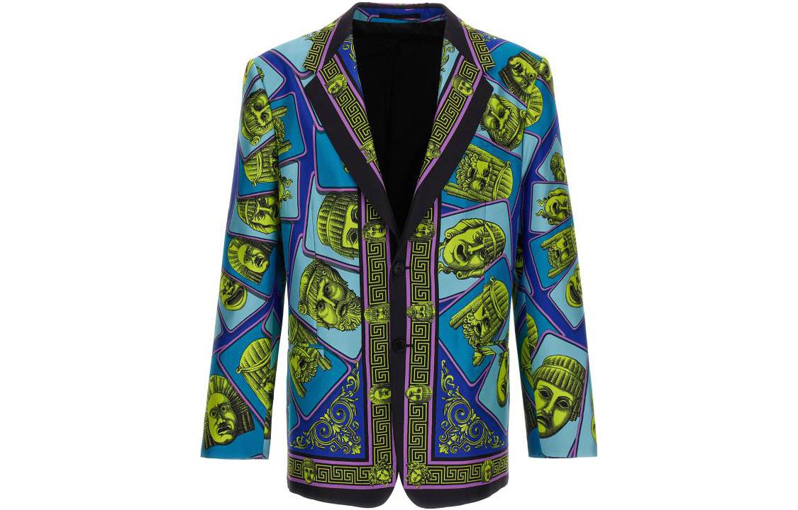 Versace SS23 Silk Pattern Full-Print Long Sleeve Jacket Multicolor - 1009383-1A06841-5G540