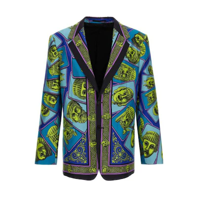 Versace SS23 Silk Pattern Full-Print Long Sleeve Jacket Multicolor - 1009383-1A06841-5G540