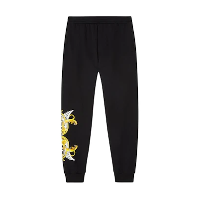 Versace SS23 Solid Color Floral Embroidered Casual Pants Black . 1006483-1A04494-2B510