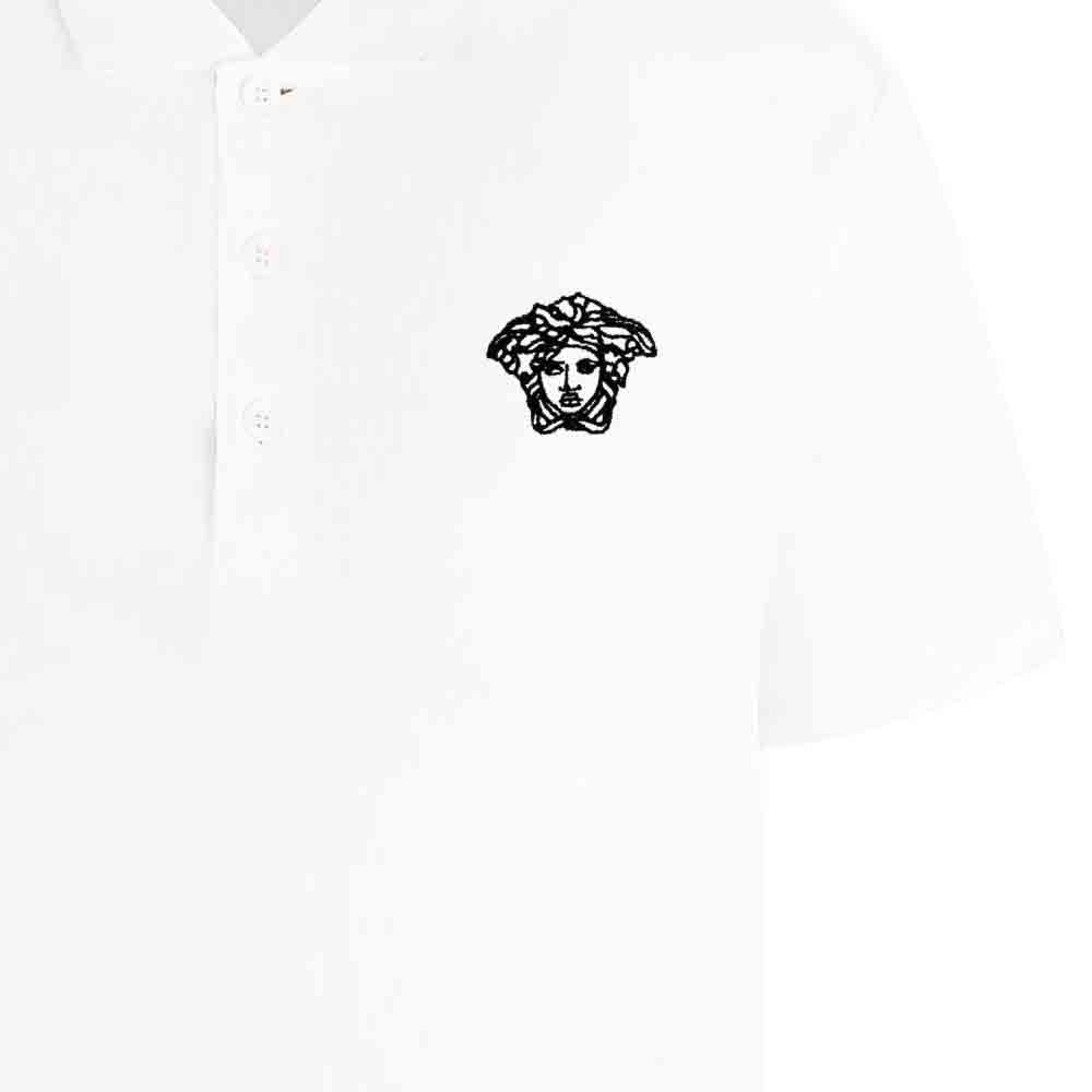 Details for Versace SS23 Kaos Polo Warna Solid Logo Putih A89507S-A231377