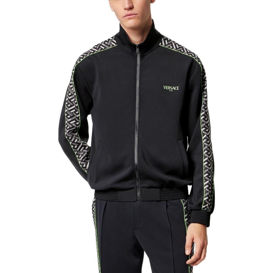 Details for Versace SS23 Solid Color Zip-Up Track Jacket  Black 1007845-1A05640-5B970