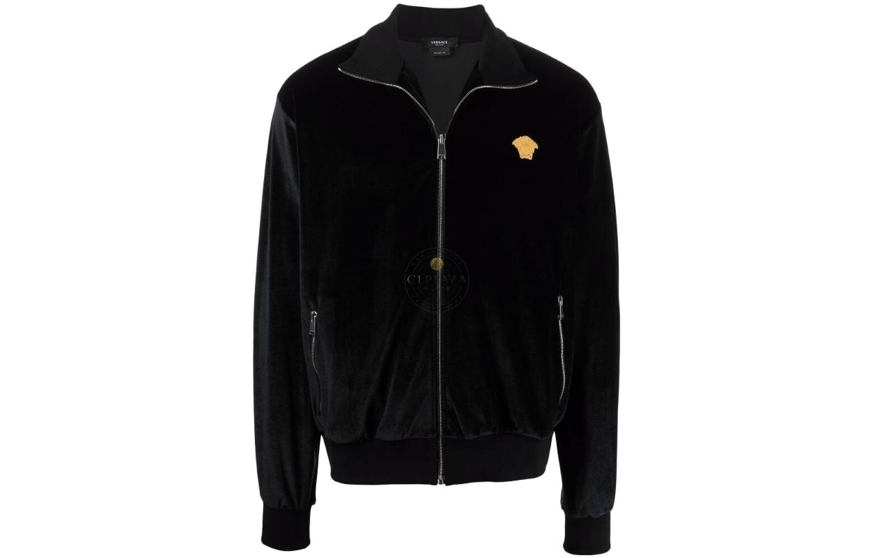 Versace SS23 Solid Logo Sweatshirt Black A89408 A234467 A1008 SW