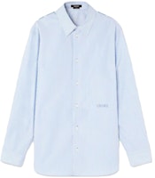 VERSACE SS23 Striped Logo Print Long Sleeve Shirt Blue 1010681-1A07743-5V510 VERSACE SS23 Striped Logo Print Long Sleeve Shirt Blue 1010681-1A07743-5V510