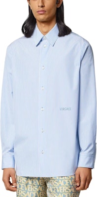 VERSACE SS23 Baju Lengan Panjang Logo Berjalur Biru 1010681-1A07743-5V510 Shop VERSACE SS23 Baju Lengan Panjang Logo Berjalur Biru 1010681-1A07743-5V510