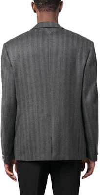 VERSACE SS23 條紋單排扣長袖西裝外套 - 灰色 1008069-1A05345-1E100 Shop VERSACE SS23 條紋單排扣長袖西裝外套 - 灰色 1008069-1A05345-1E100