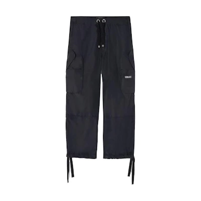 VERSACE SS23 Unisex Solid Color Drawstring Casual Pants Black 1008344-1A06428-1B000