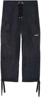 VERSACE SS23 Unisex Solid Color Drawstring Casual Pants Black 1008344-1A06428-1B000 Order VERSACE SS23 Unisex Solid Color Drawstring Casual Pants Black 1008344-1A06428-1B000