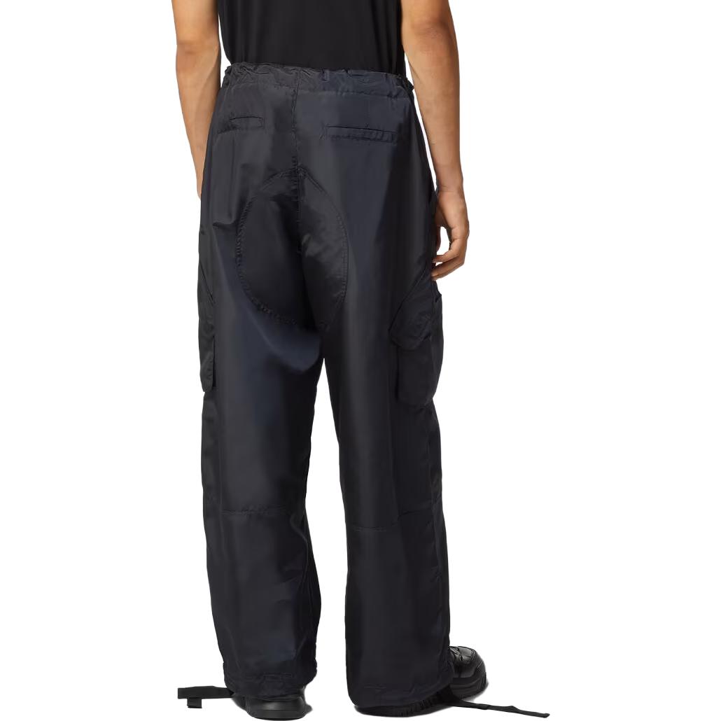 Shop VERSACE SS23 Unisex Solid Color Drawstring Casual Pants Black 1008344-1A06428-1B000