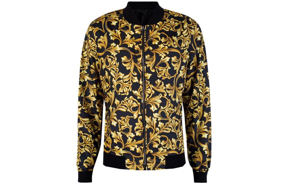 Versace SS23 Yellow All-Over Print High-Neck Jacket Men A71072-A219471-A732