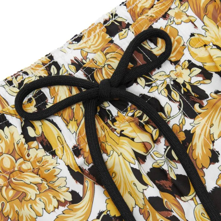Shop VERSACE SS24 Bañador Amarillo Ámbar con Estampado 1016218-1A12308-5W050