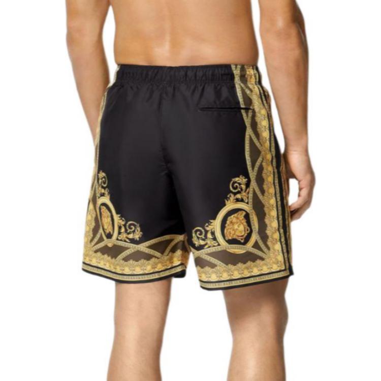 Purchase VERSACE SS24 Shorts Negros Rectos de Playa con Estampado Barroco. 1016218-1A11364-5BC60
