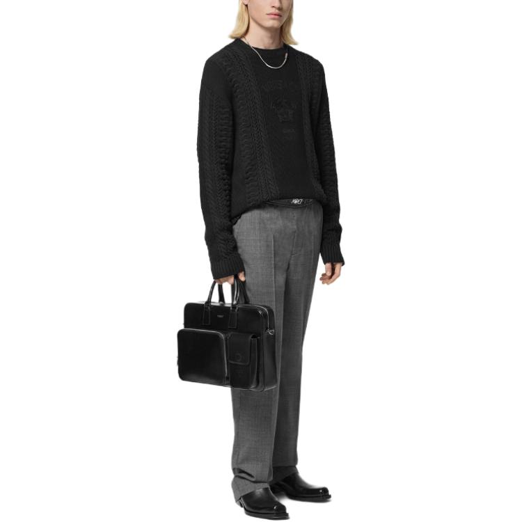 VERSACE SS24  Black Knit Sweater with Solid Logo Embroidery. 1015634-1A11003-1B000 圖 5