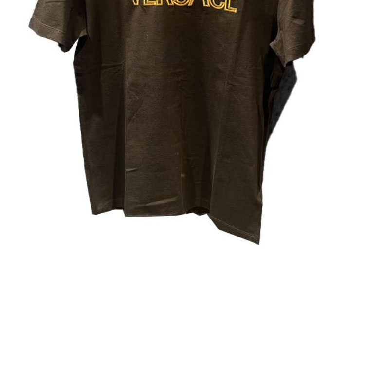 Details for VERSACE SS24  Black Logo Embroidered Crewneck Casual T-Shirt 1011860-1A10755-2B150VERSACE